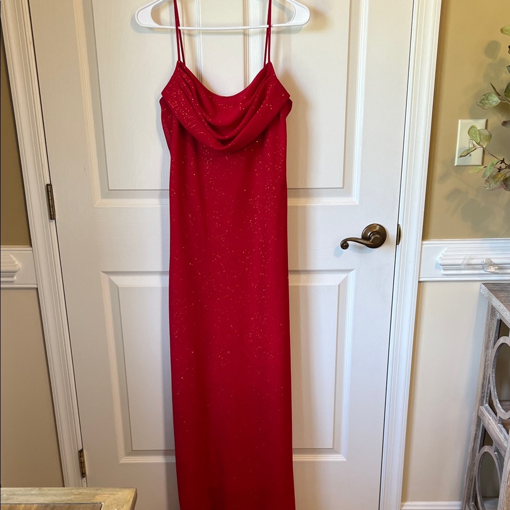 Karina Nites Elegant Red Evening Gown